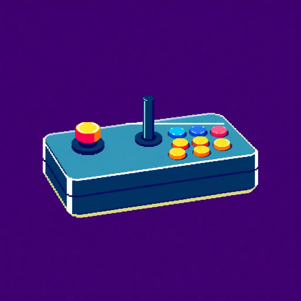 AI 生成的像素艺术应用图标 - 复古街机操纵杆，适用于游戏应用